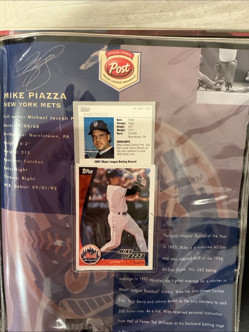 Post MLB Baseball 2002 Card Collector's Book Folder vintage